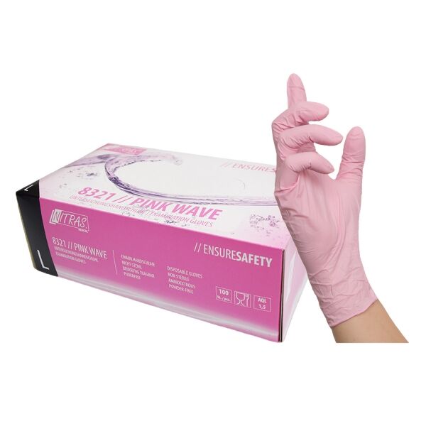 Handschuhe Nitril rosa Handschuhe Nitril pink wave S