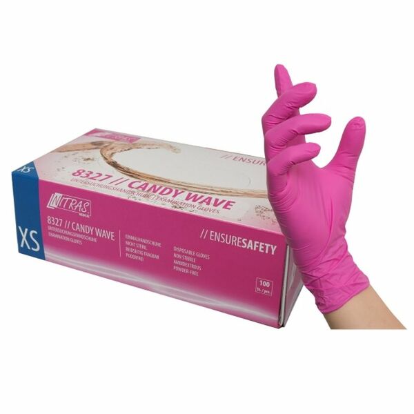 Handschuhe Nitril puderfrei candy wave / pink Handschuhe Nitril puderfrei candy wave / pink XS